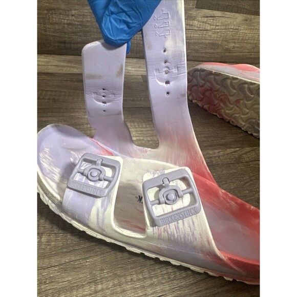 Birkenstock Arizona EVA Sandals Purple Fog Swirl Sz 9  Multicolor Beach Summer - Picture 10 of 16